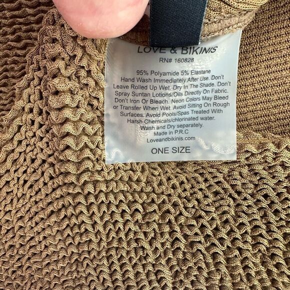 Love and Bikinis Women’s Chocolate Brown Smocked Dubai Multi Ring Cut Out OS Swi - Picture 6 of 10